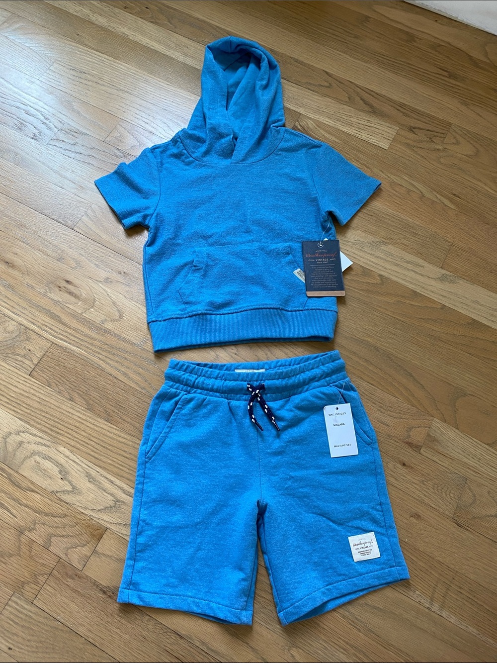 NWT Original Weatherproof Vintage 3T Blue Hooded Short Set - Kids